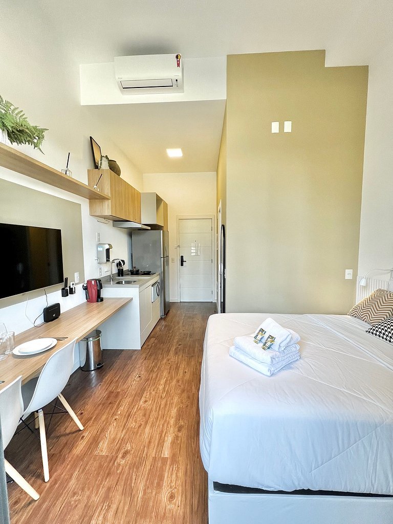 Design e conforto no Brooklin ao lado do metrô