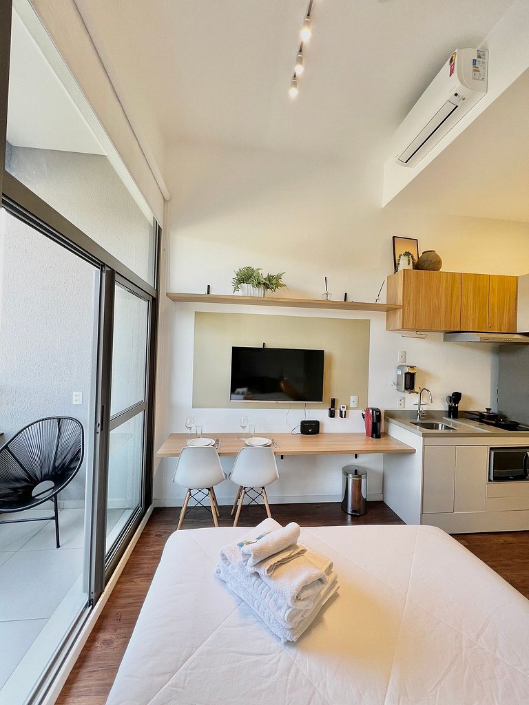 Design e conforto no Brooklin ao lado do metrô