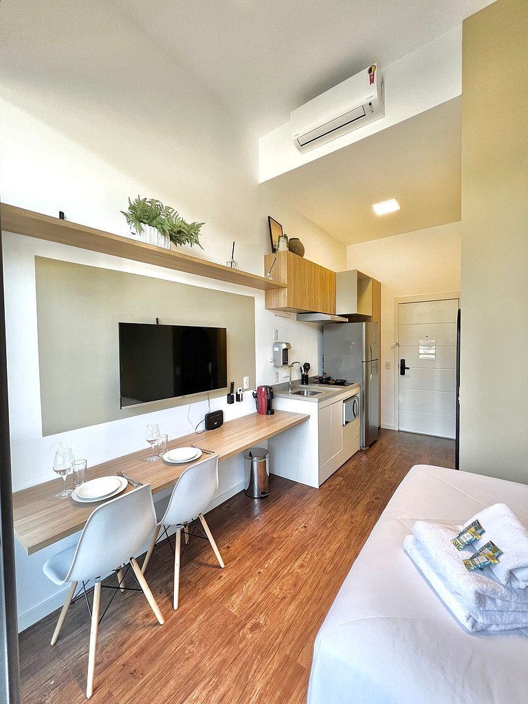 Design e conforto no Brooklin ao lado do metrô