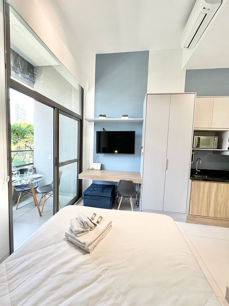 Design e conforto no Brooklin ao lado do metrô